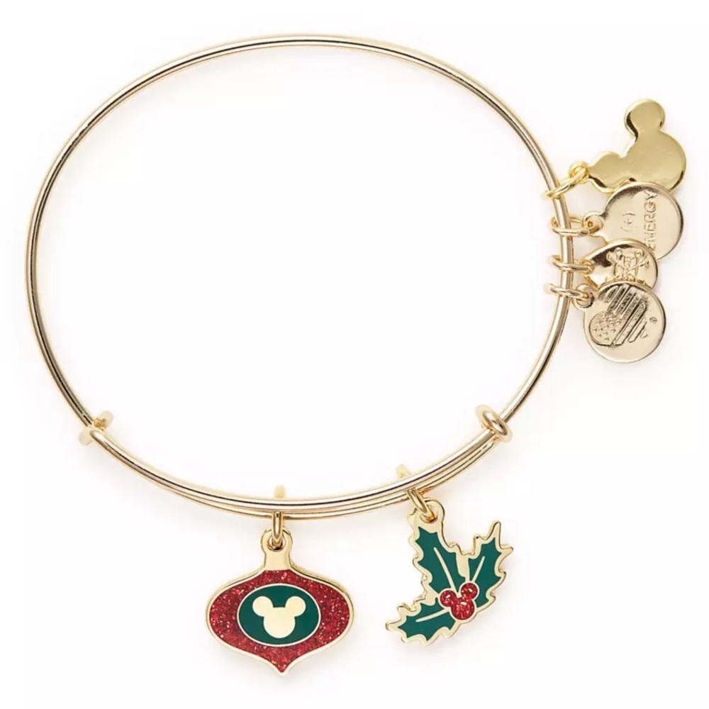 NWT *Discontinued* Disney Alex And Ani Christmas Mickey Ornament & Holly Bangle